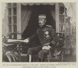 Nový generální velitel armády, generál Sir George Stewart White, VC, GCB, vrchní velitel sil v Indii od English Photographer