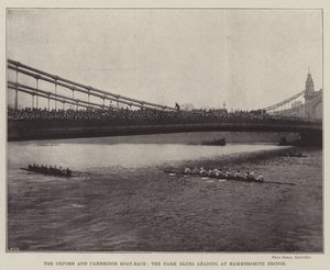 Oxford a Cambridge Boat-Race, Dark Blues vedoucí na Hammersmith Bridge od English Photographer