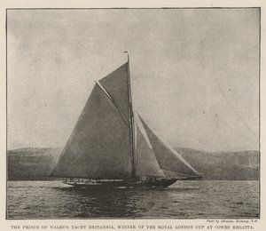 Prince of Wales Yacht Britannia, vítěz Royal London Cup v Cowes Regatta od English Photographer