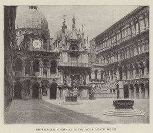 Hlavní nádvoří v Dóžecím paláci, Benátky od English Photographer