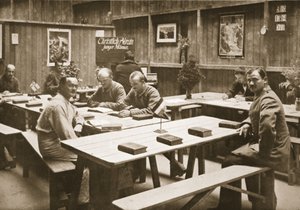 The Reading Room, Handforth, ilustrace od německých vězňů ve Velké Británii (hlubotisk) od English Photographer