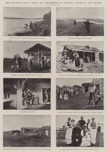 Náboženská mánie mezi Doukhobory v Manitobě, scény v kolonii od English Photographer