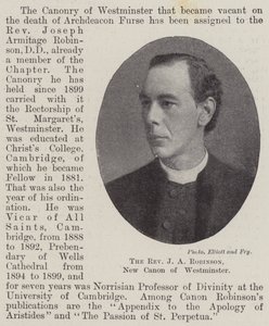 Reverend J A Robinson, nový kánon Westminsteru od English Photographer