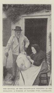 The Revival of the Pillow-Lace Industry in Midlands, Worker at Paulers Pury, Northants od English Photographer