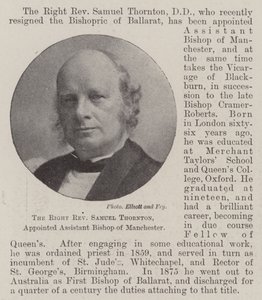 Pravý reverend Samuel Thornton, jmenovaný asistent biskupa z Manchesteru od English Photographer