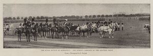 The Royal Review na Aldershot, Queens Carriage na Saluting Point od English Photographer