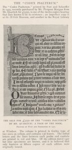Prodej Codexu Psalterum od pana Quaritche za 5250 liber, strana knihy od English Photographer