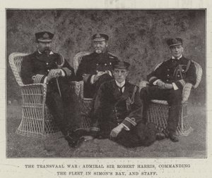 Transvaalská válka, admirál sir Robert Harris, velící flotile v Simons Bay a štáb od English Photographer
