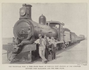 Transvaalská válka, vlak svobodného státu na nádraží Norvals Pont na křižovatce mezi Port Elizabeth a Svobodným státem od English Photographer