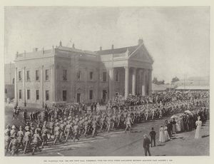Transvaalská válka, New Town Hall, Kimberley, kolem pochodu Loyal North Lancashire Regiment, 7. října 1899