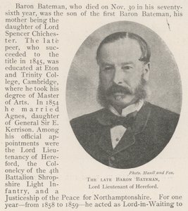Zesnulý baron Bateman, lord poručík z Herefordu od English Photographer