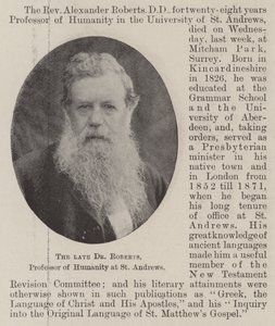 Zesnulý Dr Roberts, profesor humanity v St Andrews od English Photographer