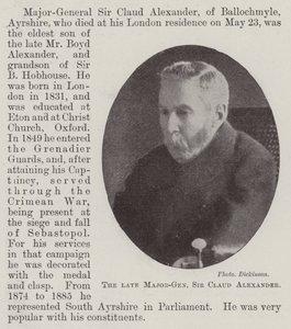 Zesnulý generálmajor Sir Claud Alexander od English Photographer