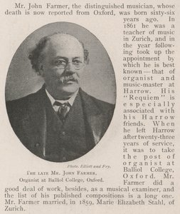 Zesnulý pan John Farmer, varhaník na Balliol College v Oxfordu od English Photographer