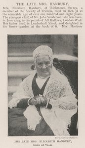 Zesnulá paní Elizabeth Hanbury žila 108 let od English Photographer