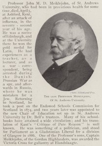 Zesnulý profesor Meiklejohn z univerzity St Andrews od English Photographer