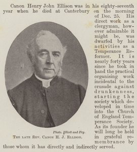 Zesnulý reverend Canon H J Ellison od English Photographer