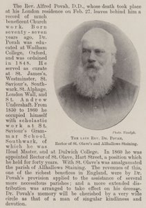 Zesnulý reverend Dr. Povah, rektor St Olaves and Allhallows Stained od English Photographer