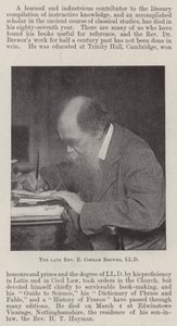 Zesnulý reverend E Cobham Brewer, LLD od English Photographer