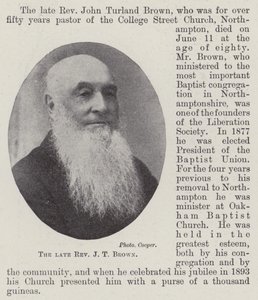 Zesnulý reverend J T Brown od English Photographer