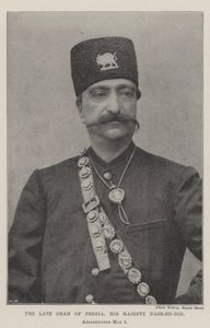 Zesnulý perský šáh, Jeho Veličenstvo Nasr-ed-Din, zavražděn 1. od English Photographer