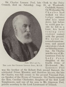 Zesnulý sir Charles Lennox Peel, KCB od English Photographer