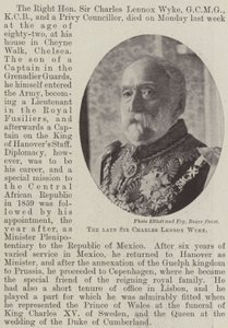 Zesnulý sir Charles Lennox Wyke od English Photographer