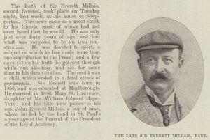 Zesnulý sir Everett Millais, Baronet od English Photographer