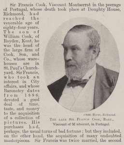 Zesnulý Sir Francis Cook, Baronet, vikomt z Montserratu, v Portugalsku od English Photographer