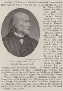 Zesnulý sir Henry Acland, knihovník Radcliffe, Oxford od English Photographer