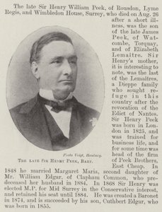 Zesnulý sir Henry Peek, Baronet od English Photographer