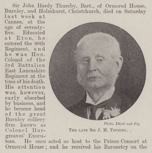 Zesnulý sir JH Thursby od English Photographer