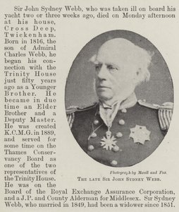 Zesnulý sir John Sydney Webb od English Photographer