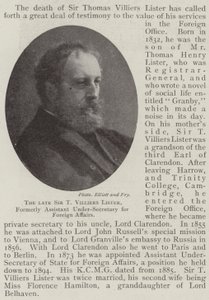 Zesnulý sir T Villiers Lister, dříve náměstek náměstka ministra zahraničních věcí od English Photographer