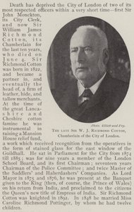 Zesnulý sir W J Richmond Cotton, komorník z City of London od English Photographer