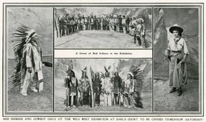 Zahájení výstavy Golden West v Earls Court: Rudí indiáni a kovbojské dívky od English Photographer