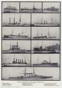 Typické válečné lodě námořnictva Spojených států (čb fotografie) od English Photographer