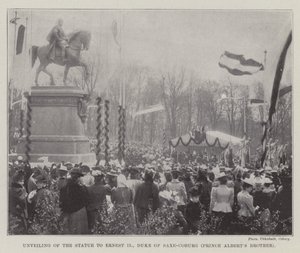 Odhalení sochy Ernestu II., vévodovi ze Saxe-Coburg (bratr princ Alberts) od English Photographer