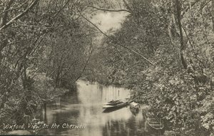 Pohled na řeku Cherwell, Oxford, Oxfordshire (černobílá fotografie) od English Photographer