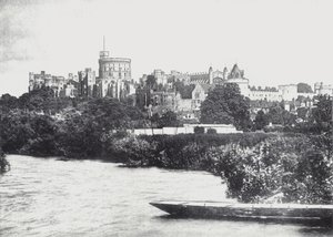 Hrad Windsor z Temže (černobílá fotografie) od English Photographer
