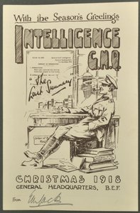 With the Seasons Greetings, Intelligence G.H.Q., Vánoce 1918 od E. M. Jacka, 1918 od English Photographer