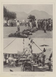 Nemocnice Wynberg, příjezd raněných ze sloupu lorda Robertse, polní knihovna od English Photographer