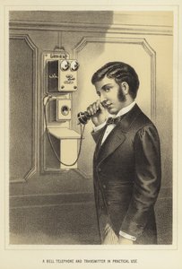 Telefon a vysílač Bell v praktickém použití od English School