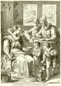 Biblický písař z období reformace od English School