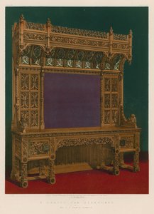 Carved Oak Sideboard od pana J G Crace, Londýn od English School
