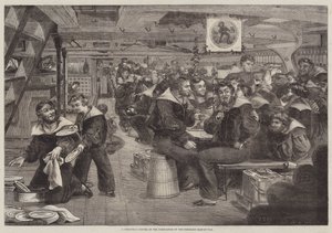 Vánoční večeře v Forecastle of the Pembroke Man-of-War (rytina) od English School