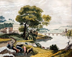 A Claudian Landscape, c.1825 (akvarel na papíře) od English School