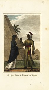 Koptský muž a žena z Egypta od English School