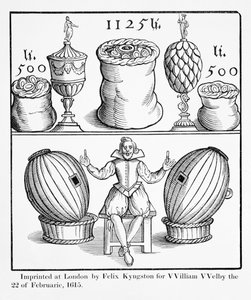 Deklarace stanovující datum příštího losování velké stálé loterie pro Virginii, vytištěné Felixem Kyngstonem pro Williama Welbyho, Londýn, 1615 od English School