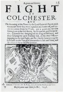 Velký a mračný boj v Colchesteru, vytištěno v roce 1648. od English School